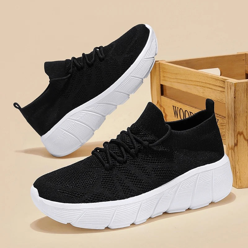 Mesh Lace-Up Decoration Platform Ortho Shoes