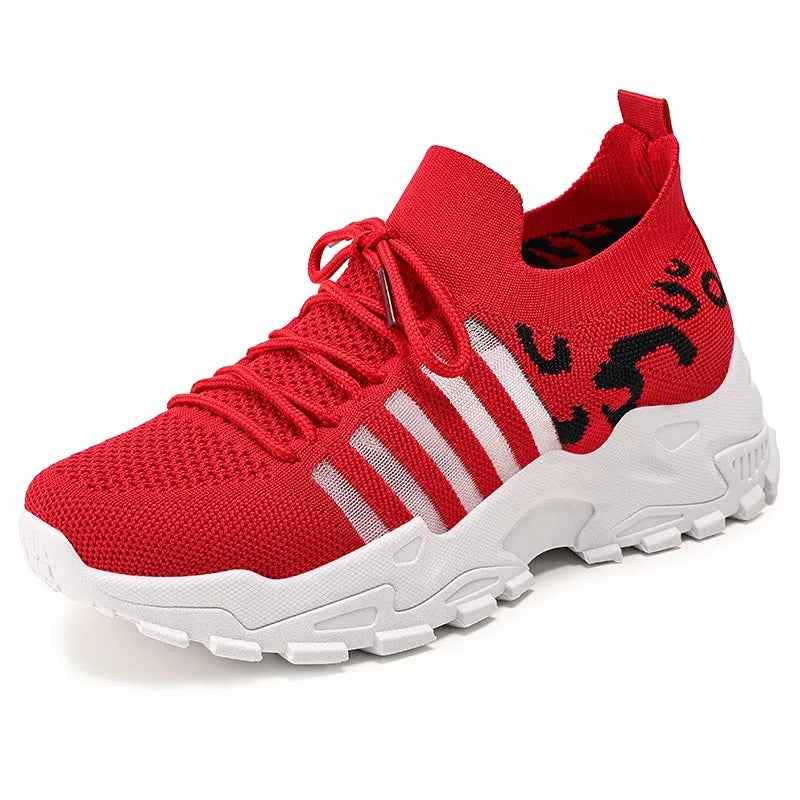 Cutout Leopard Mesh Athletic Sneakers