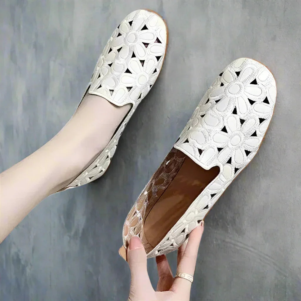 Women's Wide Fit Ballet Flats Embroidered