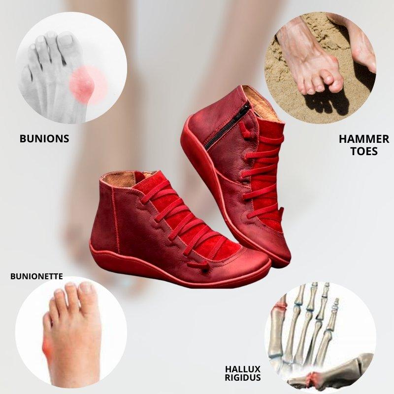 Round Toe Zipper Casual Ankle Boots for Bunions - Bunion Free