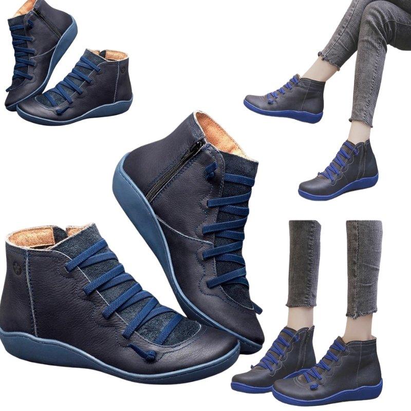 Round Toe Zipper Casual Ankle Boots for Bunions - Bunion Free