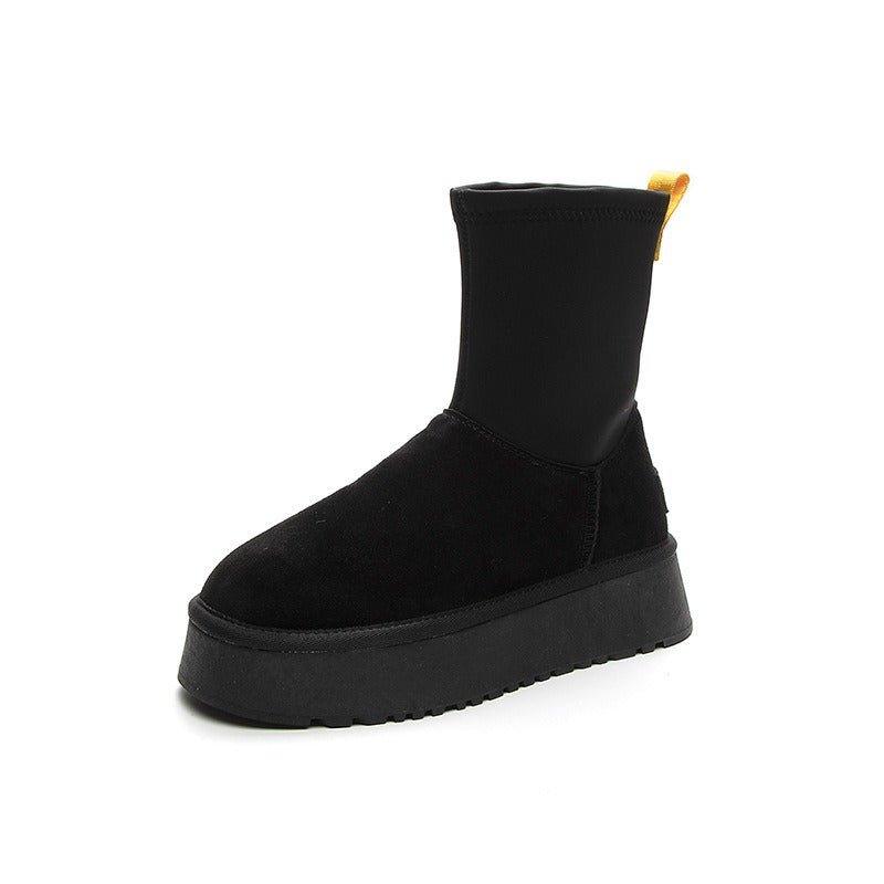 Versatile Winter Pencil Boots with Side Zipper - ComfyFootgear