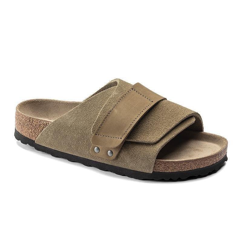 Wide Genuine Leather Unisex Cork Sole Sandals - ComfyFootgear